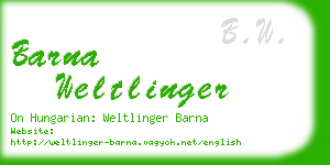 barna weltlinger business card